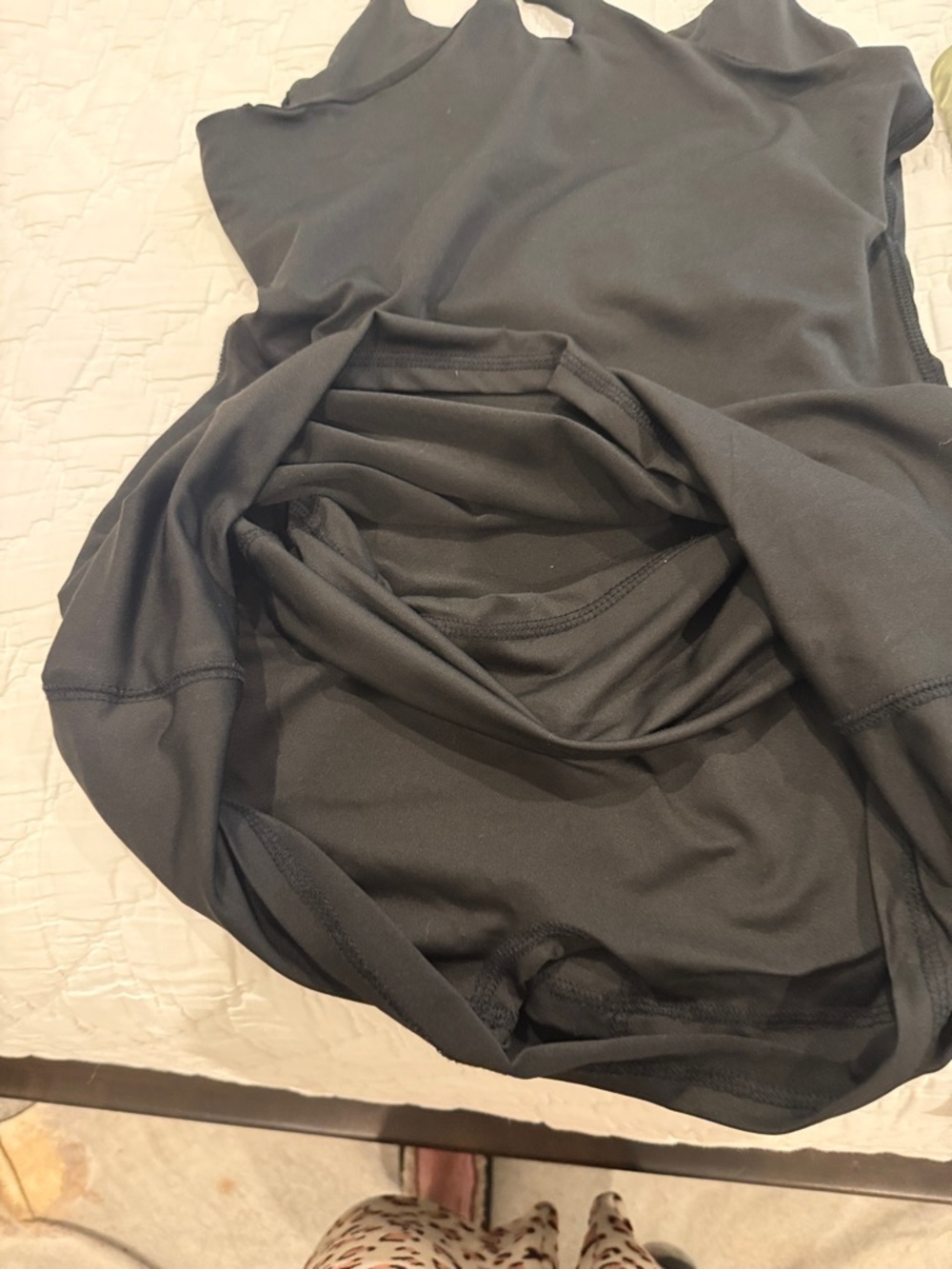 Two Strappy Athletic Tennis Tank Dresses - Black & Olive Green - Picture 3 of 4